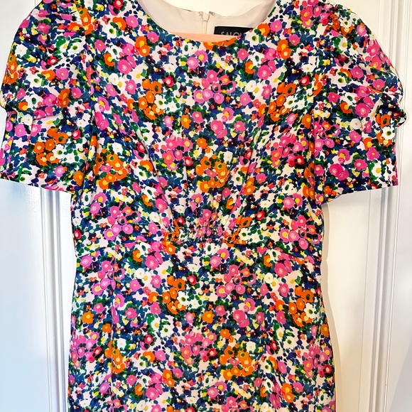 Saloni Bianca Midi Dress Pink Rosette Print size 8 - Picture 7 of 8